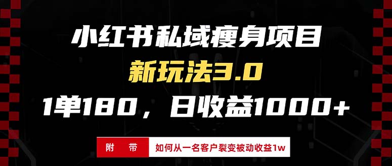 小红书瘦身项目3.0模式，新手小白日赚收益1000+(附从一名客户裂变收益…-小艾网创