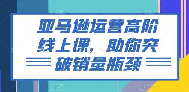 亚马逊运营高阶线上课，助你突破销量瓶颈-小艾网创