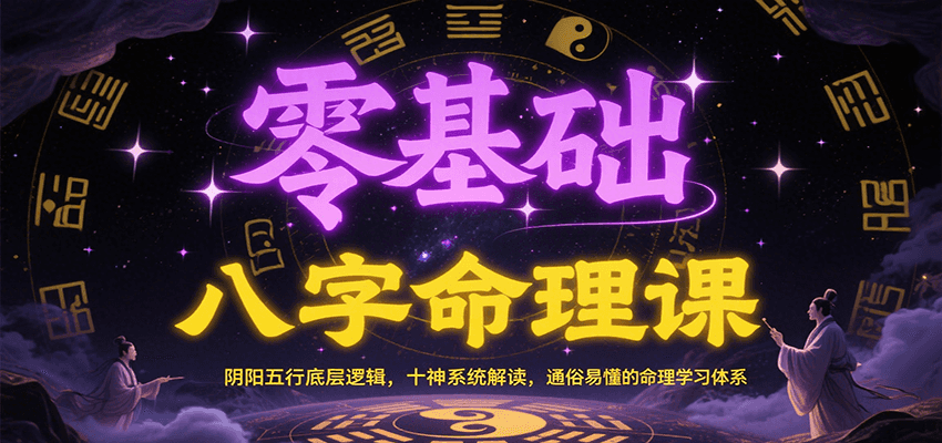 零基础八字命理课：阴阳五行底层逻辑，十神系统解读，通俗易懂的命理学习体系-小艾网创