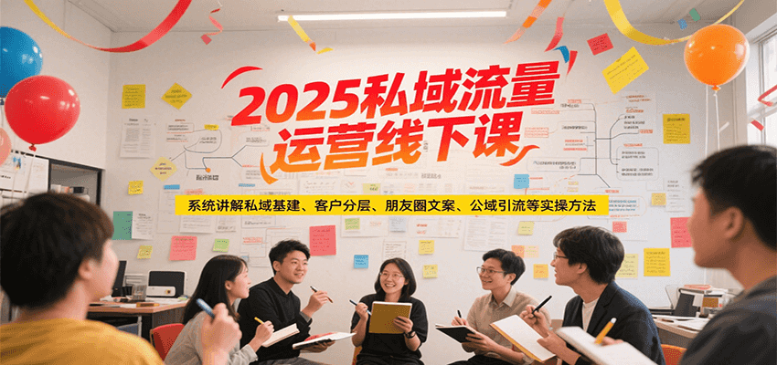 2025私域流量运营线下课，系统讲解私域基建/客户分层/朋友圈文案/公域引流等实操方法-小艾网创