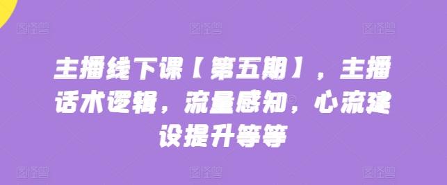 主播线下课【第五期】，主播话术逻辑，流量感知，心流建设提升等等-小艾网创