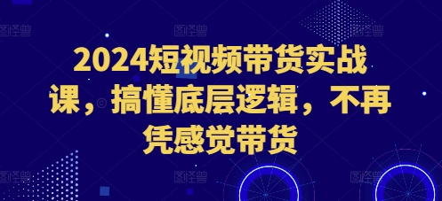 2024短视频带货实战课，搞懂底层逻辑，不再凭感觉带货-小艾网创