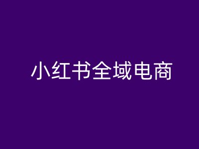 小红书全域电商，小红书电商教程-小艾网创