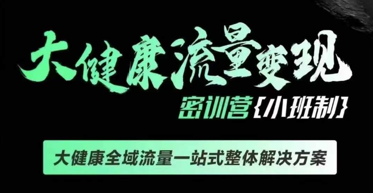 千万级大健康变现课线下课，大健康全域流量一站式整体解决方案-小艾网创