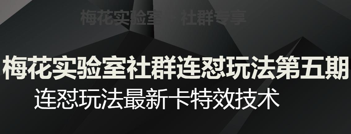 梅花实验室社群连怼玩法第五期，视频号连怼玩法最新卡特效技术-小艾网创