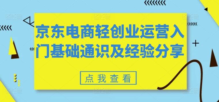 京东电商轻创业运营入门基础通识及经验分享-小艾网创