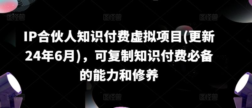 IP合伙人知识付费虚拟项目(更新24年6月)，可复制知识付费必备的能力和修养-小艾网创