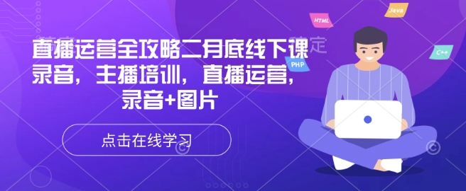 直播运营全攻略二月底线下课录音，主播培训，直播运营，录音+图片-小艾网创