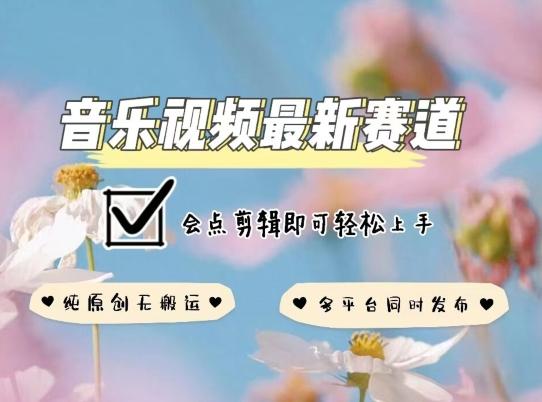 音乐视频赛道最新玩法，纯原创不违规，可所有平台同时发布，会点剪辑即可轻松拿捏【揭秘】-小艾网创