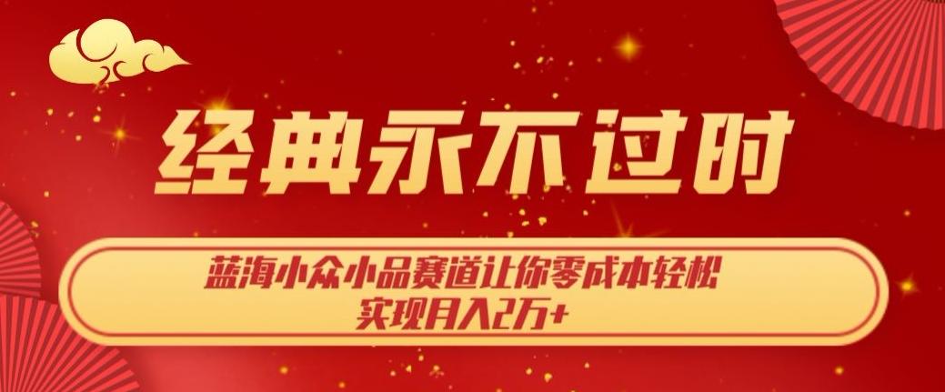经典永不过时，蓝海小众小品赛道，让你零成本轻松实现月入2万+-小艾网创