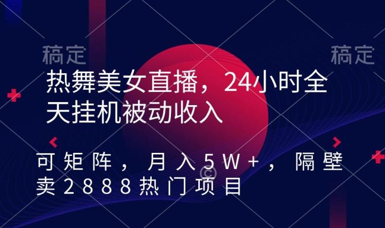 热舞美女直播，24小时全天挂机被动收入，可矩阵，月入5W+，隔壁卖2888热门项目【揭秘】-小艾网创