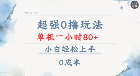 超强0撸玩法 录录数据 单机 一小时轻松80+ 小白轻松上手 简单0成本【仅揭秘】-小艾网创