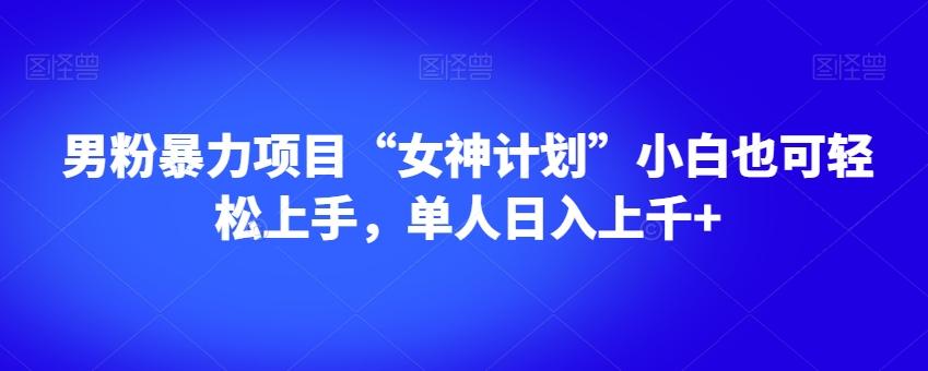 男粉暴力项目“女神计划”小白也可轻松上手，单人日入上千+【揭秘】-小艾网创