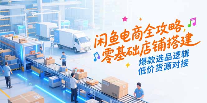 闲鱼电商全攻略，零基础店铺搭建，爆款选品逻辑，低价货源对接-小艾网创