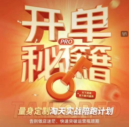 淘宝开单秘籍PRO，量身定制淘天实战陪跑计划，告别做店迷茫、快速突破运营瓶颈期-小艾网创