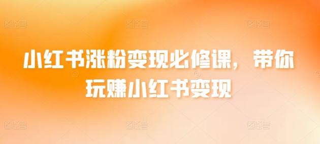 小红书涨粉变现必修课，带你玩赚小红书变现-小艾网创