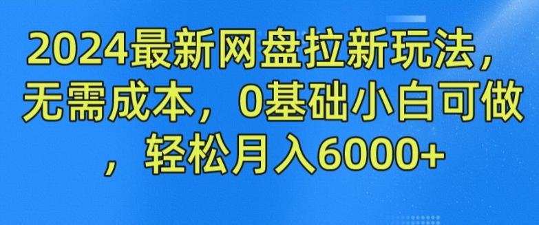 2024最新网盘拉新玩法，无需成本，0基础小白可做，轻松月入6000+【揭秘】-小艾网创