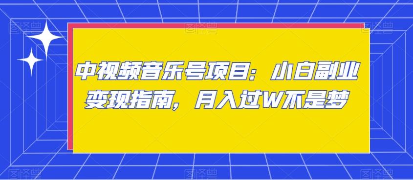 中视频音乐号项目：小白副业变现指南，月入过W不是梦【揭秘】-小艾网创