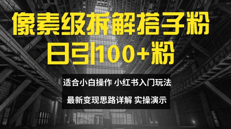 像素级拆解搭子粉，日引100+，小白看完可上手，最新变现思路详解【揭秘】-小艾网创