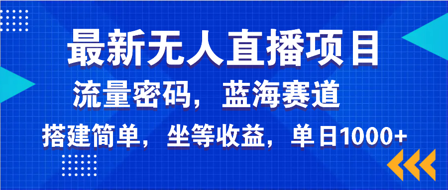 最新无人直播项目—美女电影游戏，轻松日入3000+，蓝海赛道流量密码，…-小艾网创