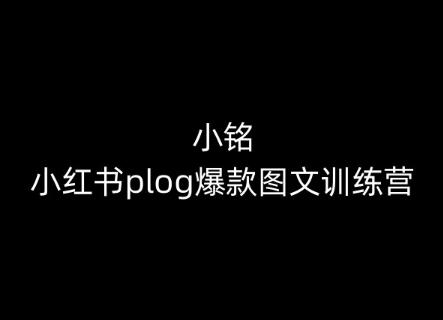小铭-小红书plog爆款图文训练营，教你从0-1做小红书-小艾网创