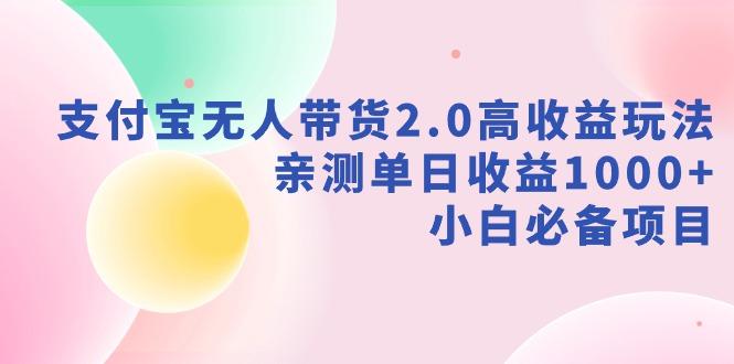 支付宝无人带货2.0高收益玩法，亲测单日收益1000+，小白必备项目-小艾网创