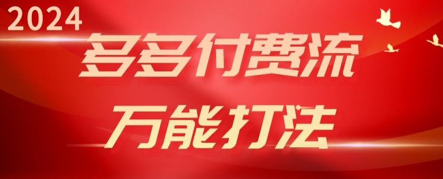 2024多多付费流万能打法、强付费起爆、流量逻辑、高转化、高投产【揭秘】-小艾网创