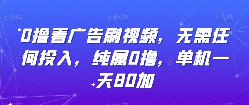 0撸看广告刷视频，无需任何投入，纯属0撸，单机一天80加-小艾网创