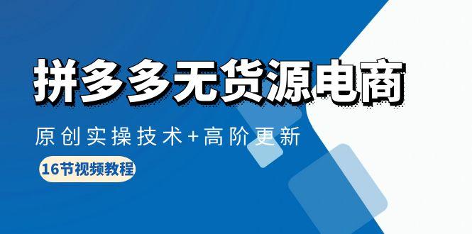 (10015期)拼多多无货源电商，原创实操技术+高阶更新(16节视频教程)-小艾网创