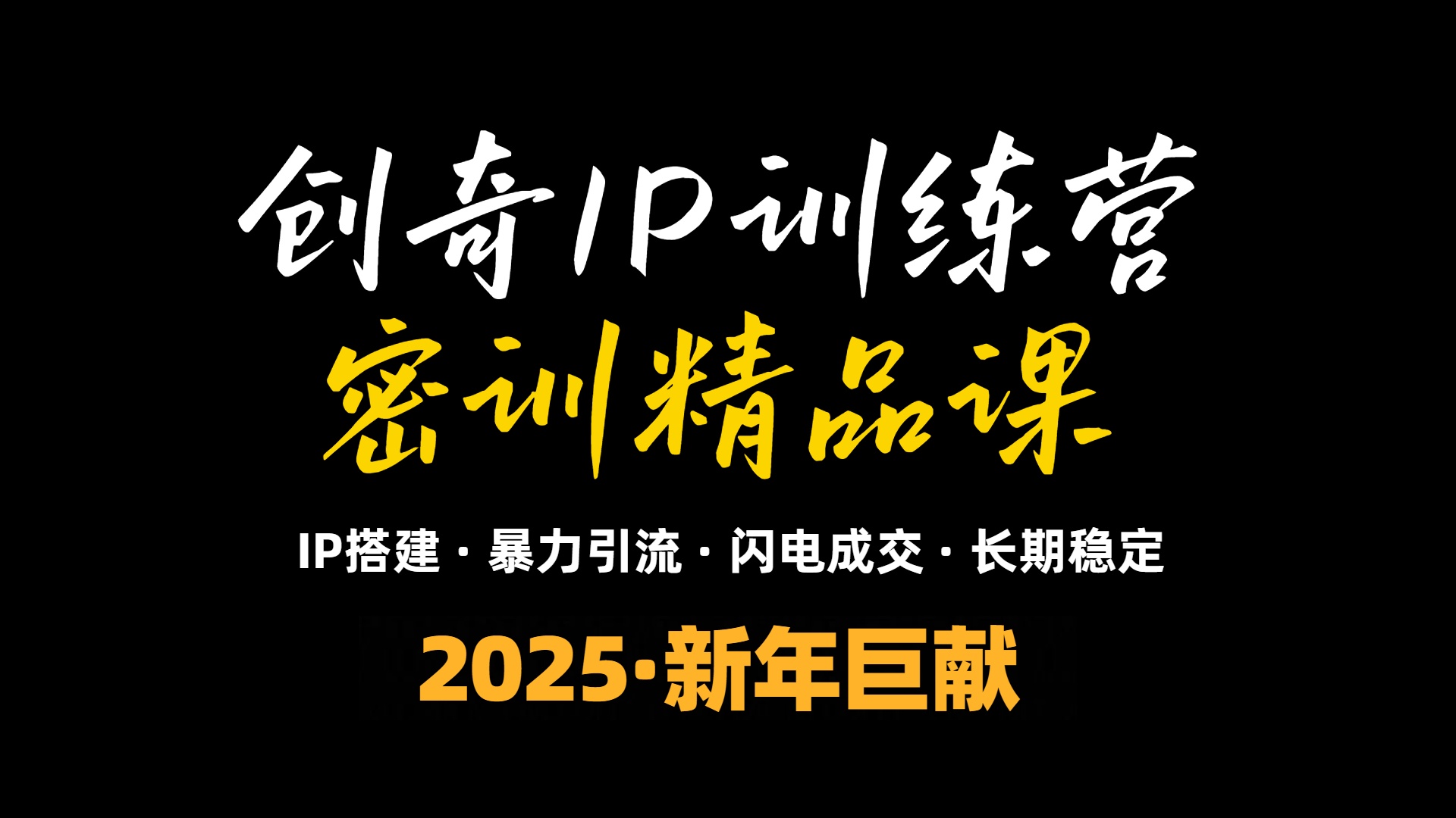 2025年“知识付费IP训练营”小白避坑年赚百万，暴力引流，闪电成交-小艾网创