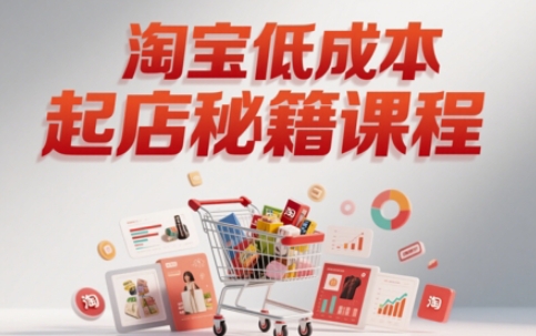 淘宝低成本起店系统课，助你快速起店，实现弯道超车-小艾网创