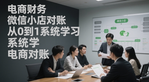 电商财务微信小店对账，从0到1系统学习电商对账-小艾网创