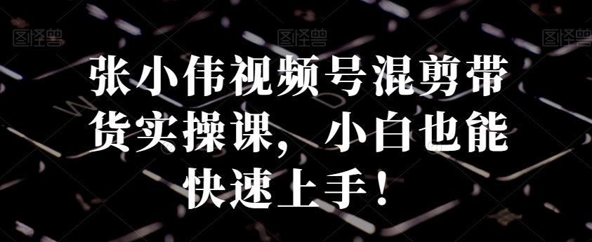 张小伟视频号混剪带货实操课，小白也能快速上手！-小艾网创