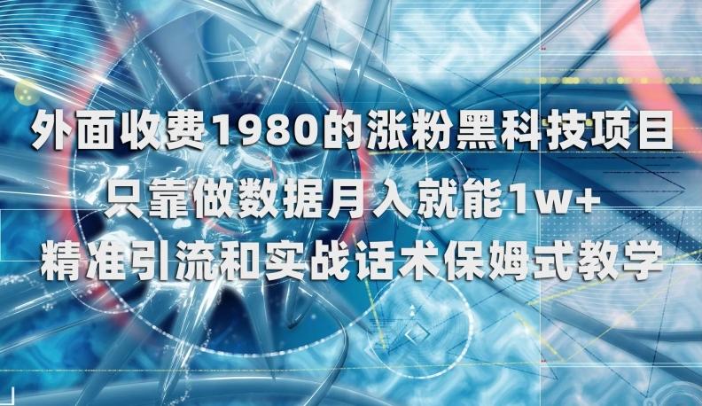 外面收费1980的涨粉黑科技项目，只靠做数据月入就能1w+【揭秘】-小艾网创