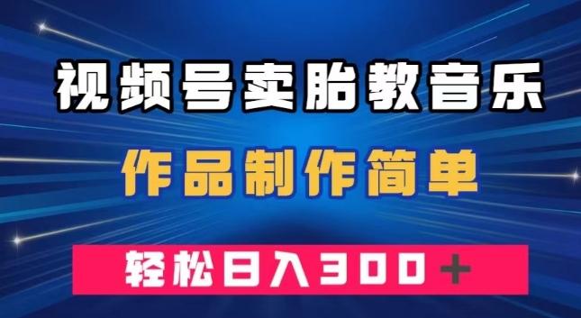视频号卖胎教音乐，作品制作简单，一单49，轻松日入300＋-小艾网创