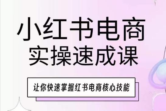 小红书电商实操速成课，让你快速掌握红书电商核心技能-小艾网创