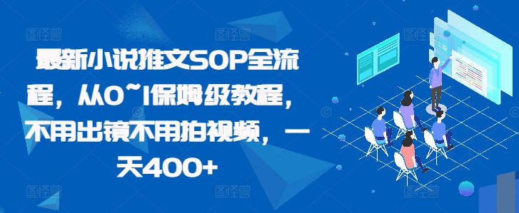 最新小说推文SOP全流程，从0~1保姆级教程，不用出镜不用拍视频，一天400+-小艾网创