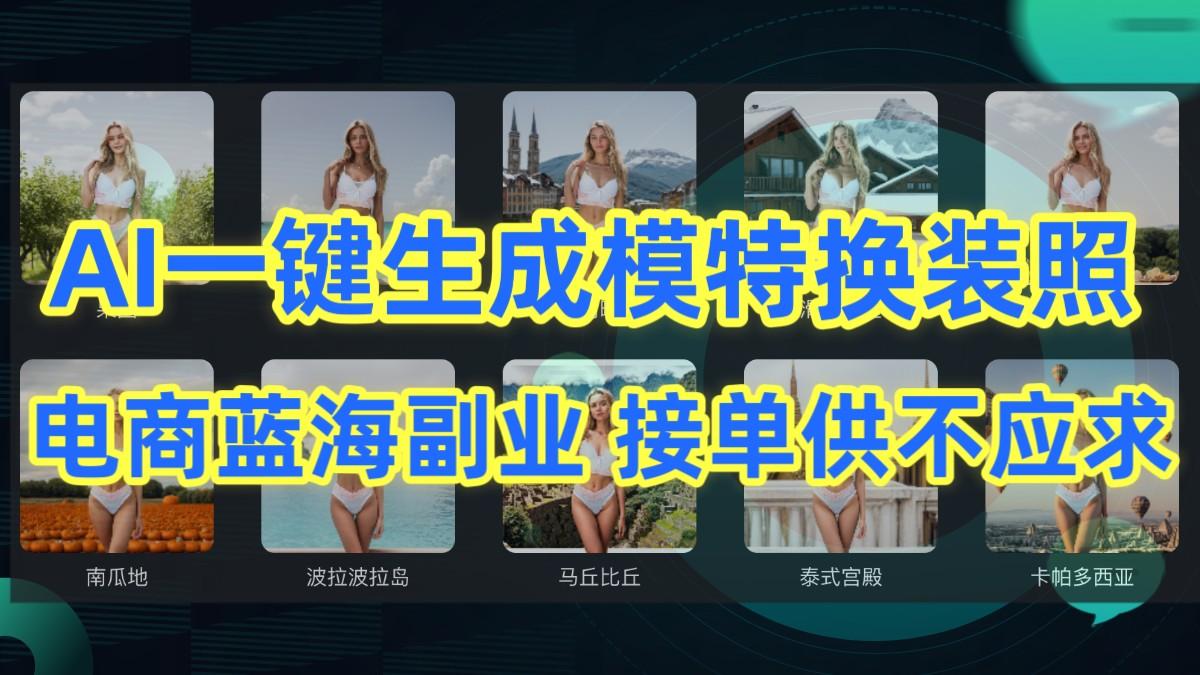AI制作一键生成模特换装照，电商蓝海副业，接单供不应求-小艾网创