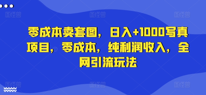 零成本卖套图，日入+1000写真项目，零成本，纯利润收入，全网引流玩法-小艾网创