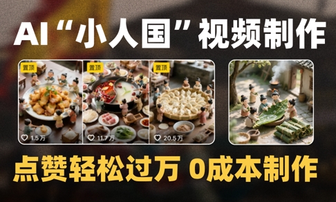 爆款1000W+播放微缩景观迷你小人国AI视频0成本制作全流程教学-小艾网创