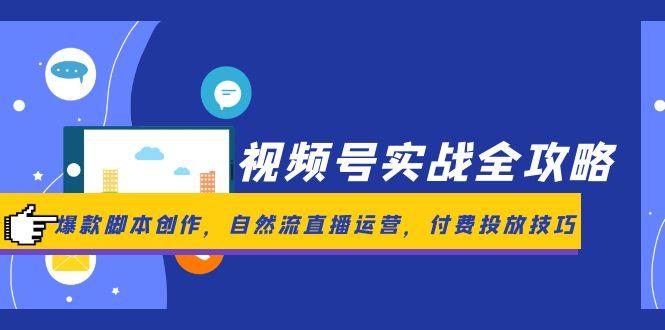 视频号实战全攻略，爆款脚本创作，自然流直播运营，付费投放技巧-小艾网创