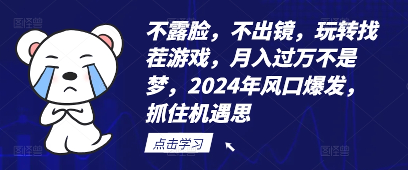 不露脸，不出镜，玩转找茬游戏，月入过万不是梦，2024年风口爆发，抓住机遇【揭秘】-小艾网创