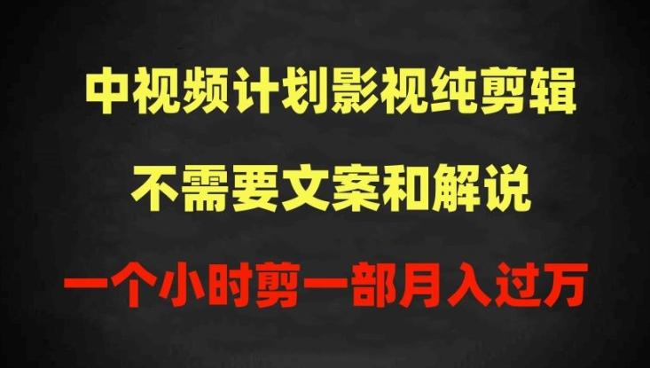 中视频计划影视纯剪辑，不需要文案和解说，一个小时剪一部，100%过原创月入过万【揭秘】-小艾网创