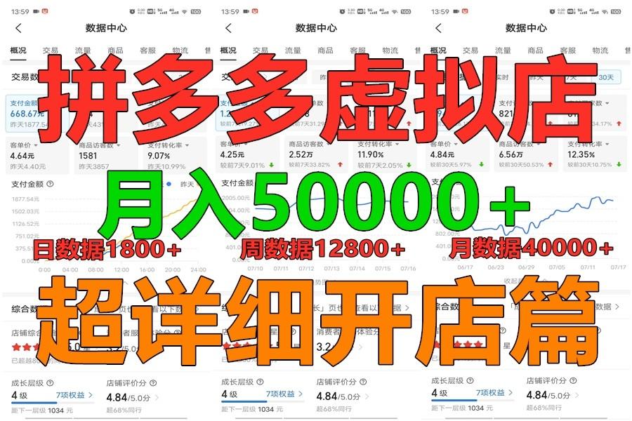 拼多多虚拟电商训练营月入40000+你也行，暴利稳定长久，副业首选-小艾网创