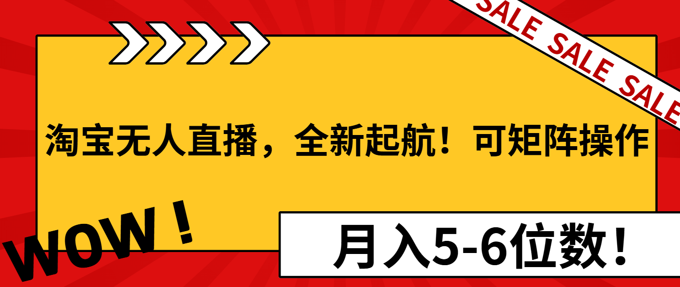 淘宝无人直播，全新起航！可矩阵操作，月入5-6位数！-小艾网创