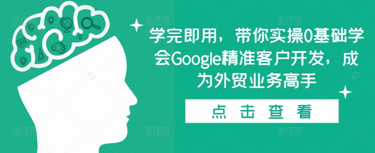 学完即用，带你实操0基础学会Google精准客户开发，成为外贸业务高手-小艾网创