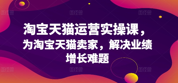 淘宝天猫运营实操课，为淘宝天猫卖家，解决业绩增长难题-小艾网创