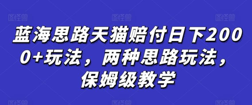 蓝海思路天猫赔付日下2000+玩法，两种思路玩法，保姆级教学【仅揭秘】-小艾网创
