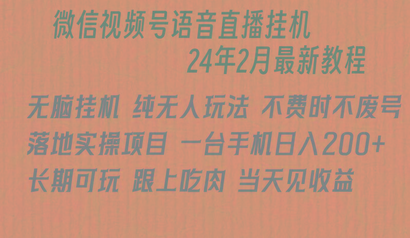 微信直播无脑挂机落地实操项目，单日躺赚收益200+-小艾网创