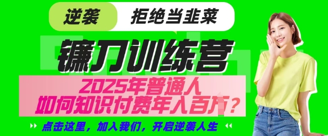 【网创项目终点站-镰刀训练营超级IP合伙人】25年普通人如何通过知识付费实现逆袭【揭秘】-小艾网创